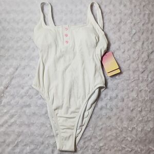 Stoney Clover Lane x Target small pink and white one piece swimsuit